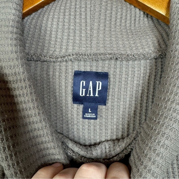 Gap Waffle Oversized Chunky Turtleneck in Cashmere Gray Size Large - Picture 4 of 6